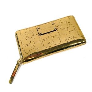 NWT Kate Spade Gold Zip Around Wallet